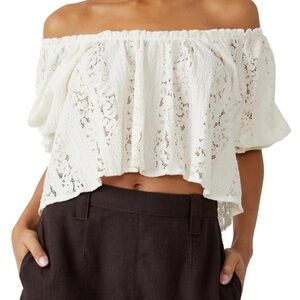 FREE PEOPLE - STACEY LACE TOP Small